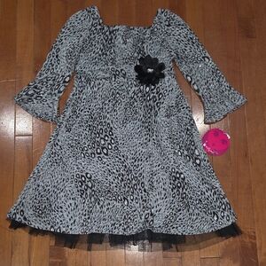 Emily West Black and Gray Textured Dress Girls Size 12
